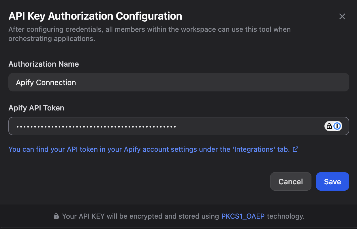 Apify Auth in Dify